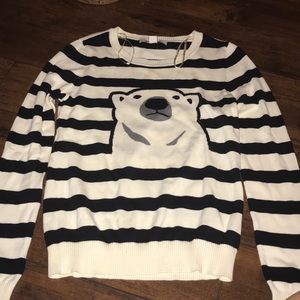 Forever 21 stripe polar bear sweater